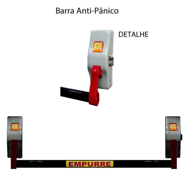 barra anti panico preta